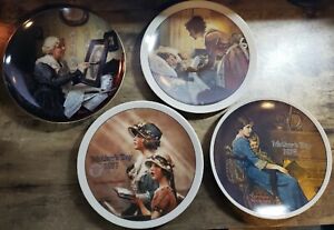 New ListingLot of 4 Norman Rockwell Collector Plates, Mother's Day 76-78 Grandma's Love Coa