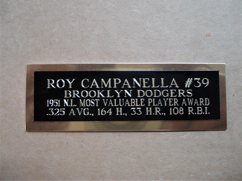 Roy Campanella Dodgers 1951 NL MVP Award Baseball Card Plaque Nameplate 1" X 3" Cover