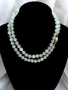 BELLISSIMA COLLANA REGOLARE 2 GIRI AVVENTURINA VERDE, CHIUSURA ARGENTO DORATO. - Foto 1 di 24