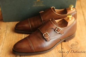 Crockett & Jones Lowndes Monk Buckle scarpe in pelle marrone da uomo UK 7,5 E US 8,5 - Foto 1 di 12
