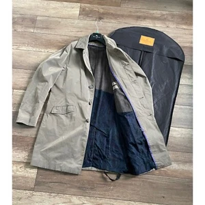 Men's Etro Irredescent Beige Long Heavy Trench Coat Jacket size L - Picture 1 of 7
