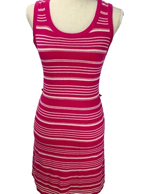 Banana Republic розовый белый в полоску вязаное платье повседневный свитер без рукавов маленький - Изображение 1 из 4