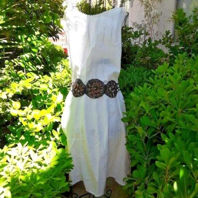 Cinturón ajustable vintage griego negro y cobre tejido alambre hecho a mano  Foto 1 de 4