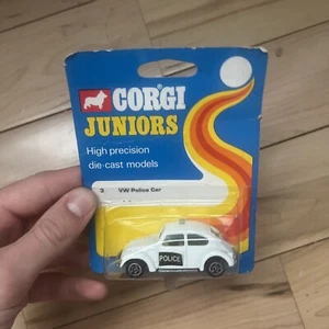 1973 Corgi Volkswagon Police Beetle 1300 VW Juniors Britain Rare Factory Sealed - Picture 1 of 4
