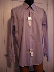 75 $ Calvin Klein STAHL + LANGARM SCHMALE PASSFORMANCE BAUMWOLLSHIRT 17 34-35 - Bild 1 von 4