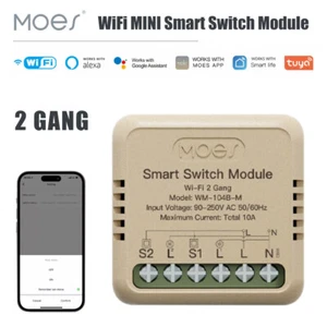 MOES WiFi Interruptor de Luz Inteligente Módulo de Relé Temporizador Alexa APP Control Inalámbrico 2.4G - Imagen 1 de 25