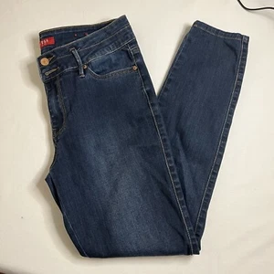 Guess denim skinny jeans dark wash 2 button metal pocket logo women's size 30/10 - Picture 1 of 6