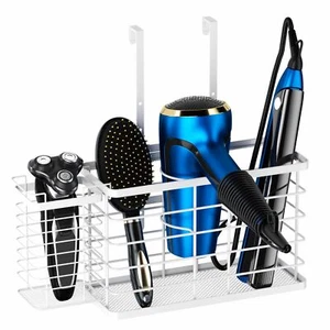 3-in-1 Hair Tool Organizer Cabinet Holder for Dryer Flat Iron White Basket - Picture 1 of 7