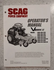 SCAG OPERATOR'S MANUAL - ZERO TURN - MODEL V-RIDE II - Picture 1 of 4