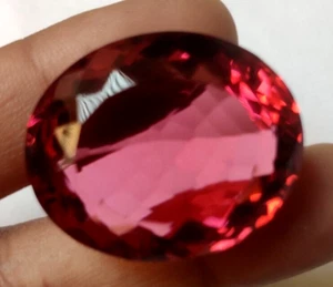 Large Pink Tourmaline 31.30 Ct. Oval Cut Faceted Loose Gemstone for Pendant Gift - Picture 1 of 7