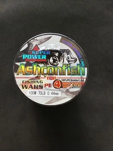 Ashconfish 4 Strand 100m PE Braided Fishing Line 70LB 0.44mm Yellow - Picture 1 of 2