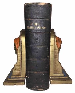 c.1850, GERMAN, HOLY BIBLE, DIE HEILIGE SCHRIFT, OLD & NEW TESTAMENTS, LEATHER - Picture 1 of 16