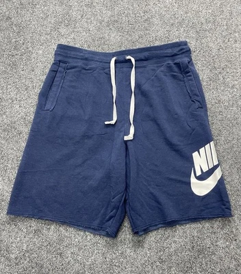 Pantalones Cortos para Sudar Nike Sportswear Alumni Para Hombres L Azul Marino Terry Francés Logo Cortado Foto 1 de 4