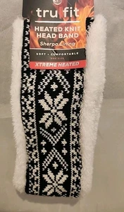 Fascia per la testa in maglia riscaldata Trufit - Xtreme Heated NUOVA fodera sherpa bianca/nera C7 - Foto 1 di 5