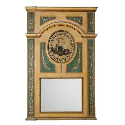 Cheminée Néoclassique Ancienne Peuplier Tableau du XVIIIe Siècle Originale - Photo 1/4