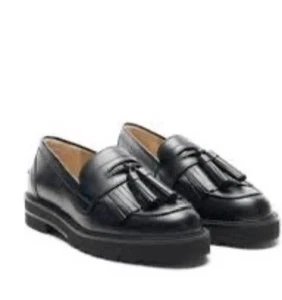 Stuart Weitzman Mila verzierte schwarze Damen-Halbschuhe aus Leder mit Tasse 9,5 - Bild 1 von 7
