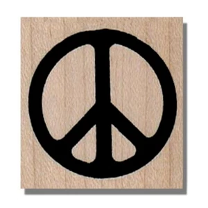Holz Stempel, FRIEDENSZEICHEN, Mischtechnik, Collage, Frieden, Symbol, Militär, Kein Krieg - Bild 1 von 3