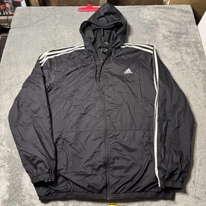 Adidas Herren 3-Streifen Essentials Windjacke mit Kapuze CA4 schwarz BS2232 Größe XL - Bild 1 von 8