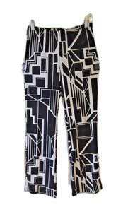 Chico's Easywear Pull-On Pants - Black/Wite - Size 0 - Straight Leg - Picture 1 of 7