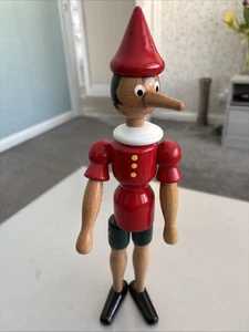 Vintage Italy “Mastro Geppetto” Pinocchio Wooden Jointed Figurine - Picture 1 of 4