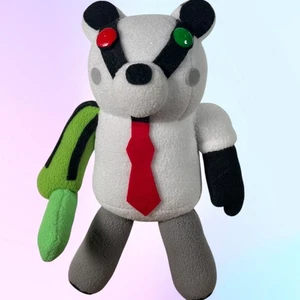 Peluche pupazzo 11" Roblox Piggy Towers Defense Badgy fatto a mano in feltro con fiala - Foto 1 di 7