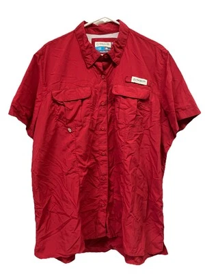 Magellan Outdoors WOMENS  XXL Red Short Sleeve Fishing Shirt Relaxed Fit Vented - Image 1 of 4