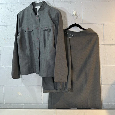 SAGHARBOR Chaqueta Gris, Falda y Pantalones de Vestir Conjunto de Traje de 3 Piezas Talla 10 Foto 1 de 4