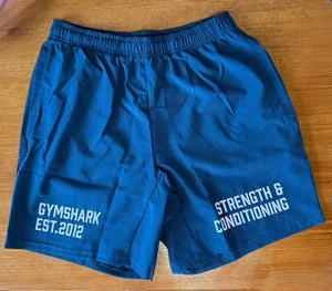 New Gymshark Slim Fit Graphic  7" Arrival Shorts, Navy, Small - Picture 1 of 3