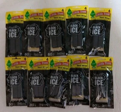 Little Trees Vent Wrap Air Freshener, Black Ice, 4-Packs Lot Of 10, New & Sealed - Image 1 of 2