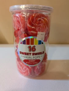 Sweet Swirls Cherry Swirl Pops – 16 Lollipops (6.77 oz) – Individually Wrapped - Picture 1 of 3