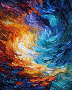 Leonid Afremov SHIMMERING DREAMFORMS Oil Paint 30"x24" LIMITED EDITION GICLEE - Picture 1 of 9