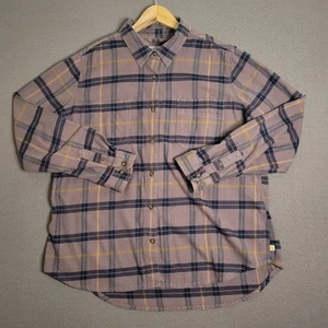 Carhartt Flannel Shirt Women's Size XL (16-18) Brown Plaid Button-up Outdoors - Picture 1 of 11