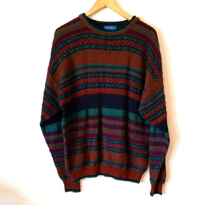 LOBO by Pendleton Textured Knit Striped Sweater Dark Colors - Image 1 of 4