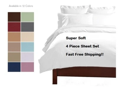 REGAL COMFORT HOME COLLECTION 4 PIECE 2100 COUNT DEEP POCKET LUXURY SERIES BED SUPER SOFT SHEET SET MOST SIZES