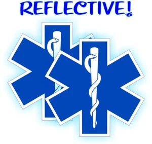 (2) Stickers chapeau rigide réfléchissants étoile de vie | décalcomanies casque EMT RN sauvetage - Photo 1/1
