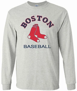 Boston Red Sox  Long Sleeve T-shirt. Gray, XL, 2X,, 3XL Free Ship USA  - Picture 1 of 4