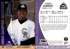 Sandy Almonte 2004 MultiAd Casper Rockies #2 Card *AutographDen*