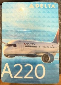 Delta Airlines Aircraft Trading Card #51 Airbus A220 Vertical - Picture 1 of 3