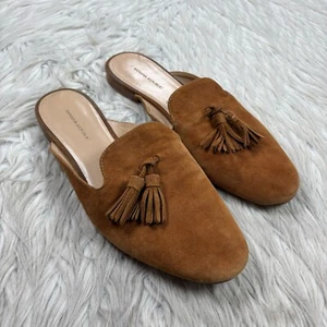 Banana Republic Damen 9,5 camel hellbraun Wildleder Quaste Pantoletten Slipper - Bild 1 von 8