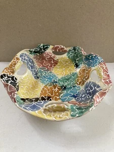Vintage Italian Pottery Abstract Squiggle Dish,Fratelli Fanciullacci? Applied - Picture 1 of 5