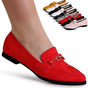 Dames Halbschuhe Ballerina Slipper Loafer Mokassins Slip On Velours - Foto 1 di 20