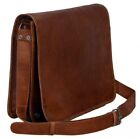 Men's Large Messenger Brown Vintage Leather Shoulder Satchel 15" Laptop Bag New8