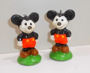 Set of 2 Vintage MICKEY MOUSE Figure Candles UNUSED 2 1/2 Tall - Picture 1 of 2