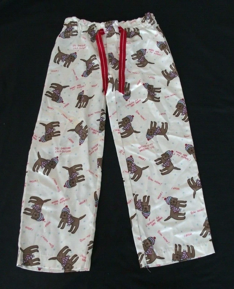 Old Navy XS 5 Girls Pajama Pants Bottoms puppy VGUC satiny cold outside - Image 1 of 1