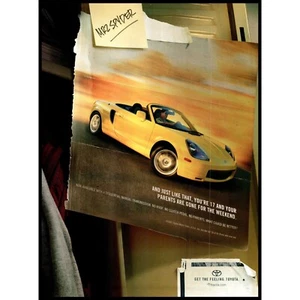 2002 Toyota MR2 Spyder Convertible Roadster Vintage Print Ad MR 2 Wall Art Photo - Picture 1 of 1