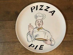 Vintage Keramik 12 Zoll Pizza Kuchen Platte Italienischer Koch Ideal Eisenstein Ausgezeichnet - Bild 1 von 2
