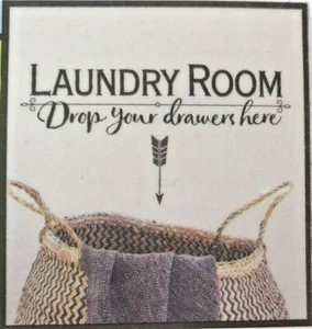 Country Farmhouse Shabby Chic Laundry Room “Drop Your Drawers” Wall Decal Sign - Picture 1 of 8
