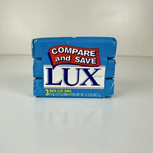 Pack of 3 Lux Pure Beauty Soap 3.5 oz Bars Vintage 1990s Blue Wrapper New - Picture 1 of 3