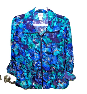 Women's Ruby Rd Size 14 Multicolor Zip Front Lightweight Jacket LS - Image 1 of 4