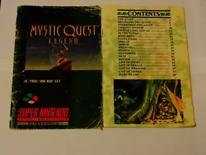 Super Nintendo SNES Game Manual - Mystic Quest - Imagen 1 de 2